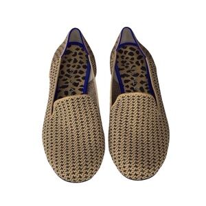 Rothy’s The Loafer in Gold Houndstooth Size 10.5